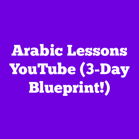 Arabic Lessons YouTube (3-Day Blueprint!)