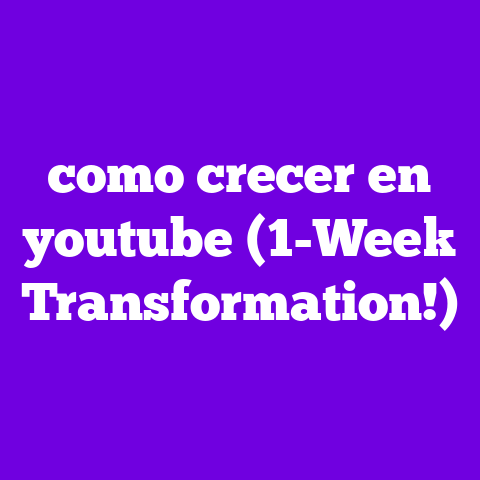 como crecer en youtube (1-Week Transformation!)