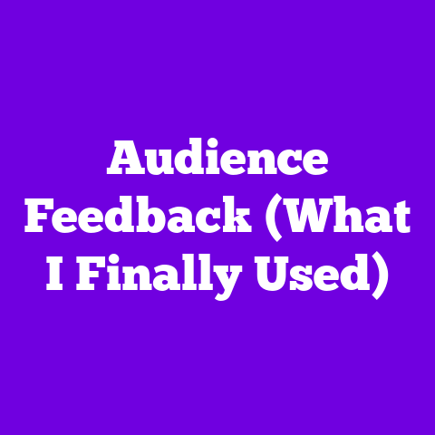 Audience Feedback (What I Finally Used)
