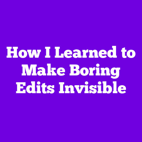 How I Learned to Make Boring Edits Invisible