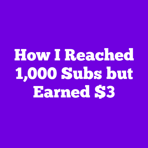 How I Reached 1,000 Subs but Earned $3