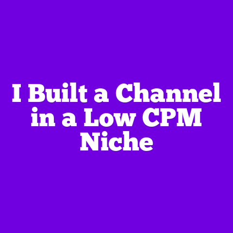 I Built a Channel in a Low CPM Niche