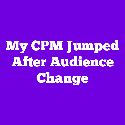 My CPM Jumped After Audience Change
