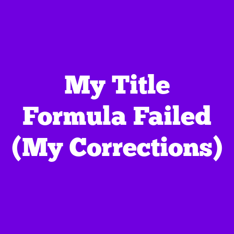 My Title Formula Failed (My Corrections)