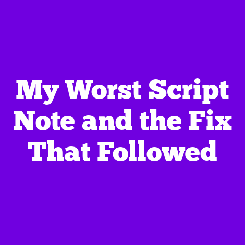 My Worst Script Note and the Fix That Followed