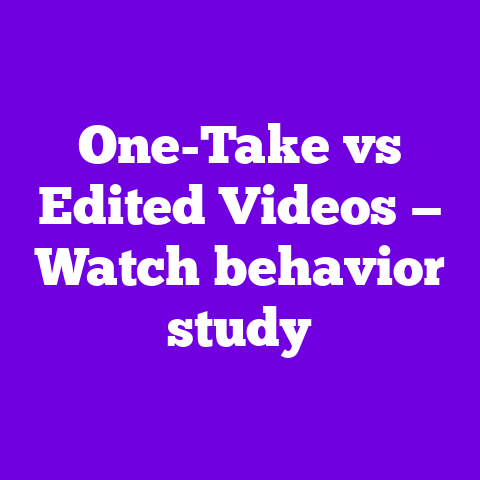 One-Take vs Edited Videos — Watch behavior study