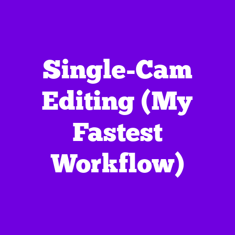 Single-Cam Editing (My Fastest Workflow)