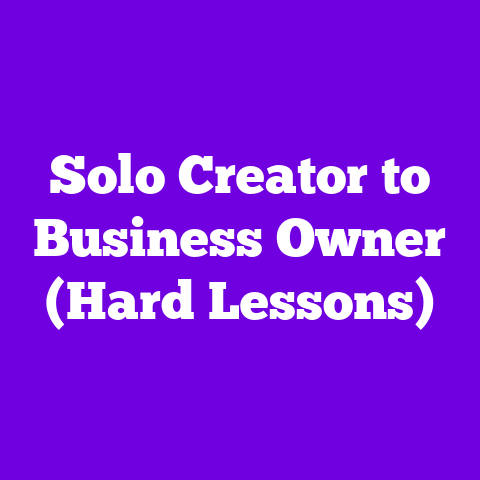 Solo Creator to Business Owner (Hard Lessons)