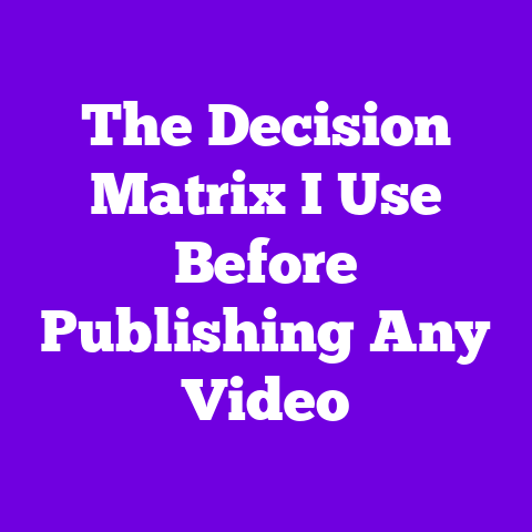 The Decision Matrix I Use Before Publishing Any Video