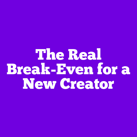 The Real Break-Even for a New Creator