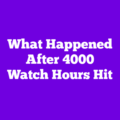 What Happened After 4000 Watch Hours Hit
