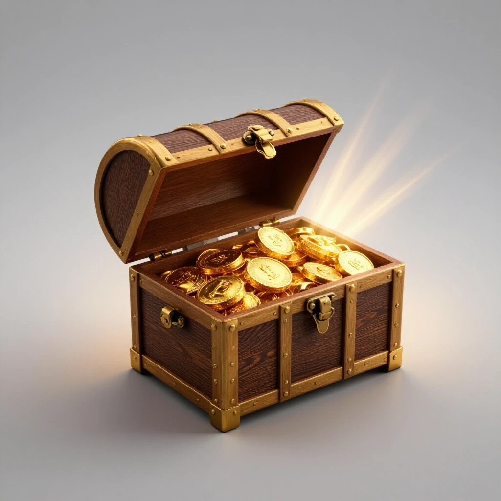 A treasure chest overflowing with gold, symbolizing secrets and insights into YouTube's Discussion Tab.
