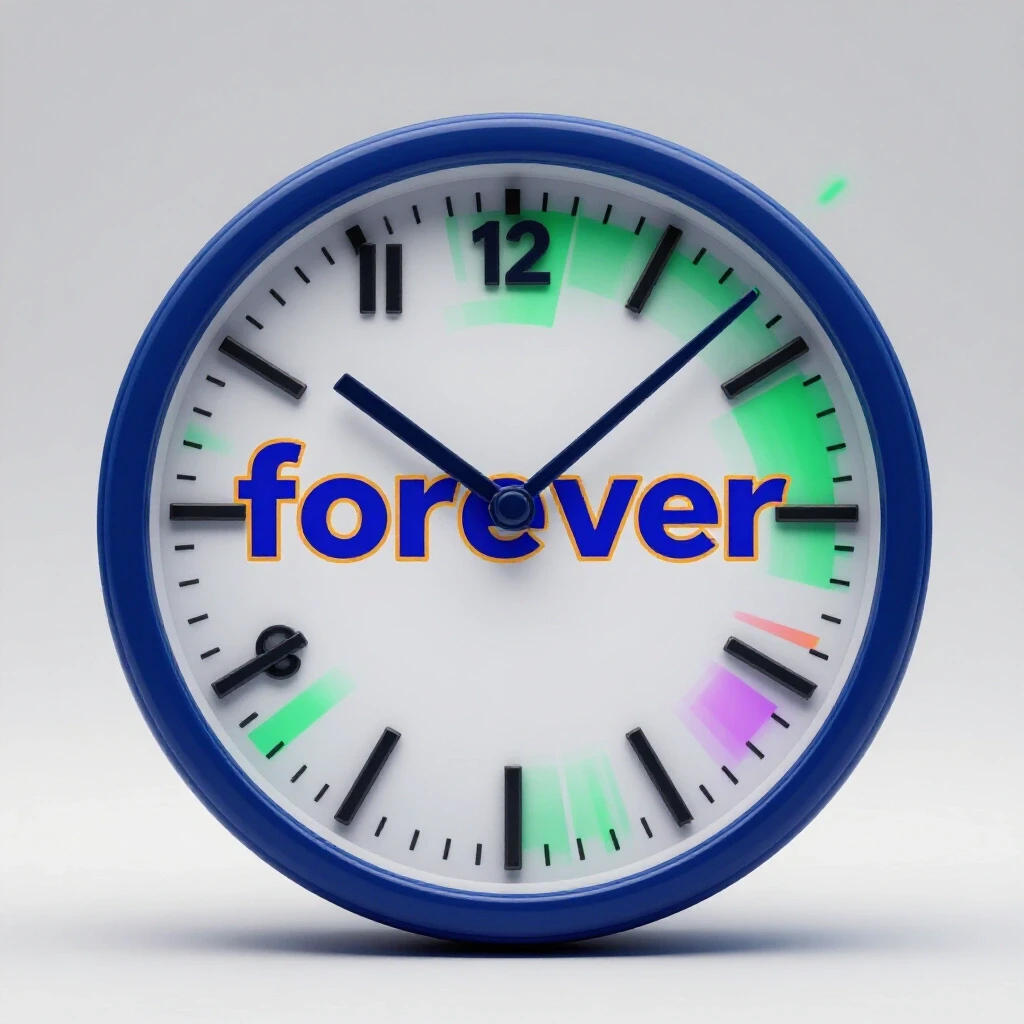 A striking image of a ticking clock juxtaposed with vibrant live stream graphics, symbolizing urgency and permanence.