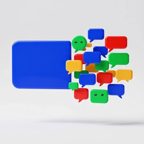 Dramatic split-screen showing an empty comment section transforming into vibrant colorful reply bubbles and avatars on white background.