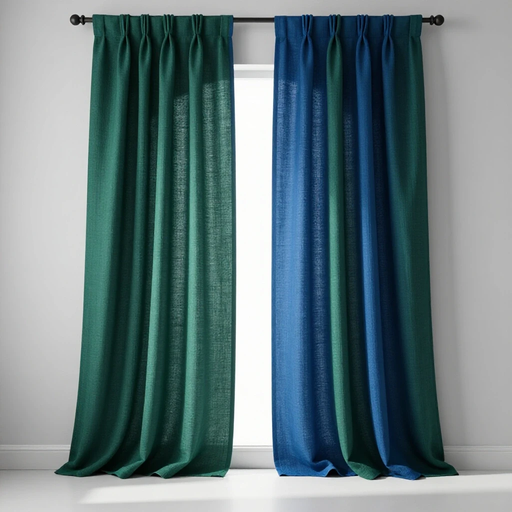 Elegant faux linen curtains in a bright room, showcasing texture and natural light.