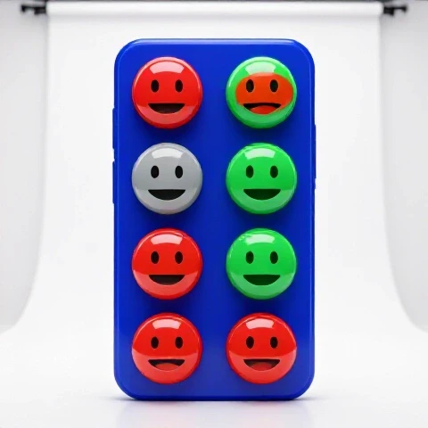 Split image showing a dull thumbnail transforming into a bold, vibrant version with dramatic color and expressive reaction symbols.