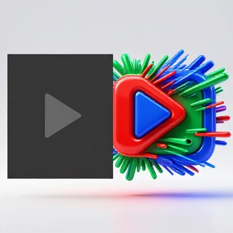 Split scene showing a dull video intro on one side and a vibrant, dynamic intro on the other, using bold colors and dramatic contrast.