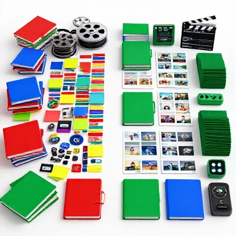 Split scene of messy workspace with scattered video ideas transforming into an organized, vibrant storyboard setup.