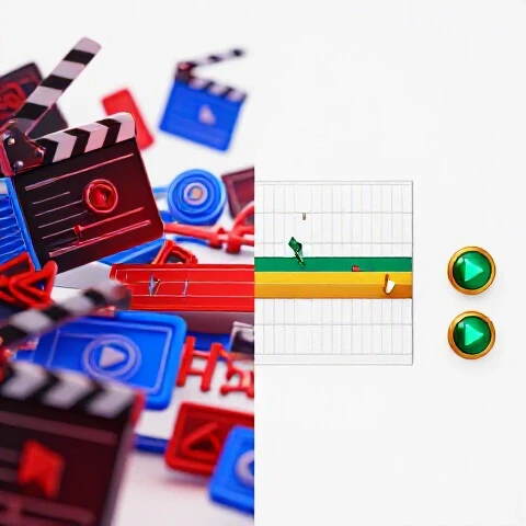 Split scene showing chaotic editing symbols on one side and a clear, organized video timeline on the other.