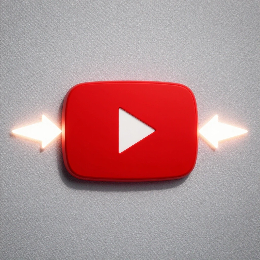A large YouTube play button with glowing arrows symbolizing solutions, set against a bright background.