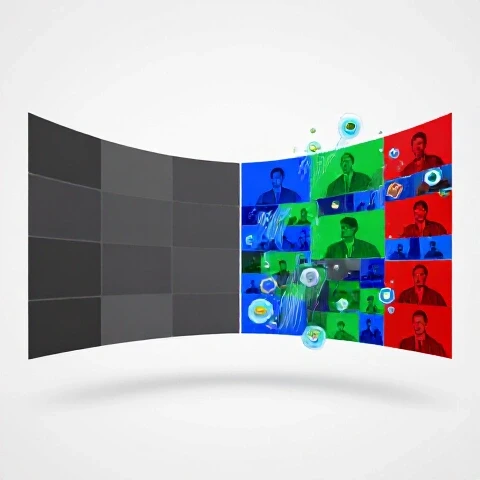 Split-screen showing dull YouTube thumbnails transforming into vibrant, energetic thumbnails attracting viewers.