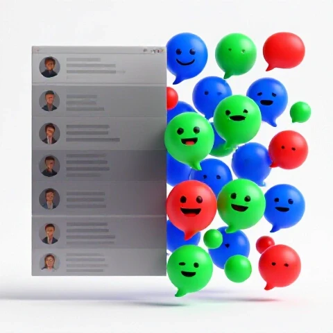 Split image showing muted avatars in dull comments on one side and vibrant avatars engaging actively on the other.
