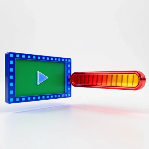 Split-screen showing a crystal-clear video frame and dynamic progress bar in vivid colors on a bright background