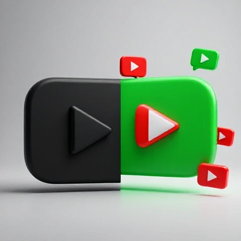 Dramatic split scene showing a dull YouTube video thumbnail with viewers turning away on one side, and a vibrant, highlighted thumbnail with excited viewers leaning in on the other.