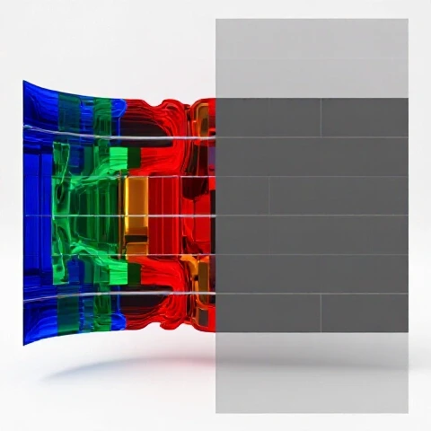Split-screen of dynamic colorful video timeline versus static dull timeline on bright studio background