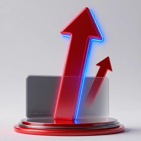 Dynamic 3D scene with a vibrant, rising YouTube Shorts thumbnail above a faded one, glowing arrows showing improvement.