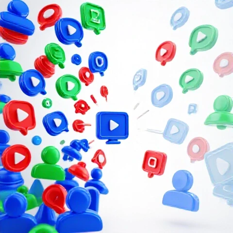 Split scene showing vibrant audience icons engaging with a creator on one side and fading viewers drifting away on the other.