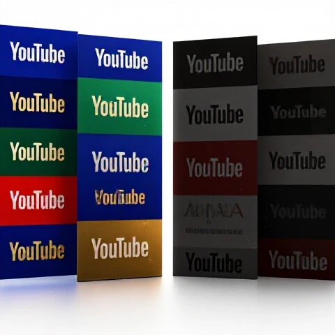 Split-screen comparison of vibrant, clear YouTube thumbnails with bold fonts vs dull, cluttered thumbnails on a bright white background.