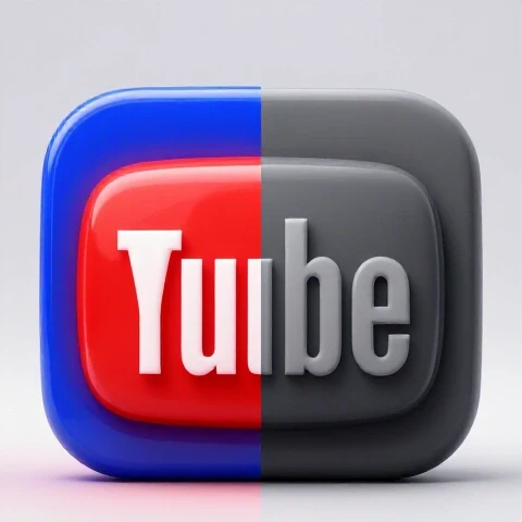 Split-screen showing a vibrant, glowing YouTube thumbnail beside a dull, unnoticed thumbnail on a bright studio background
