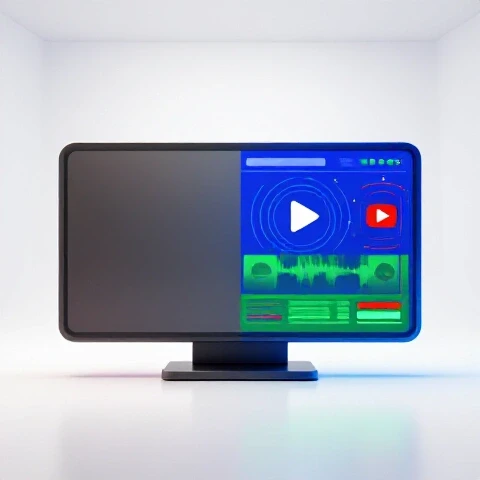 Split-screen showing a dull video icon fading on one side and a vibrant, colorful video display capturing attention on the other, in a bright white studio setting.